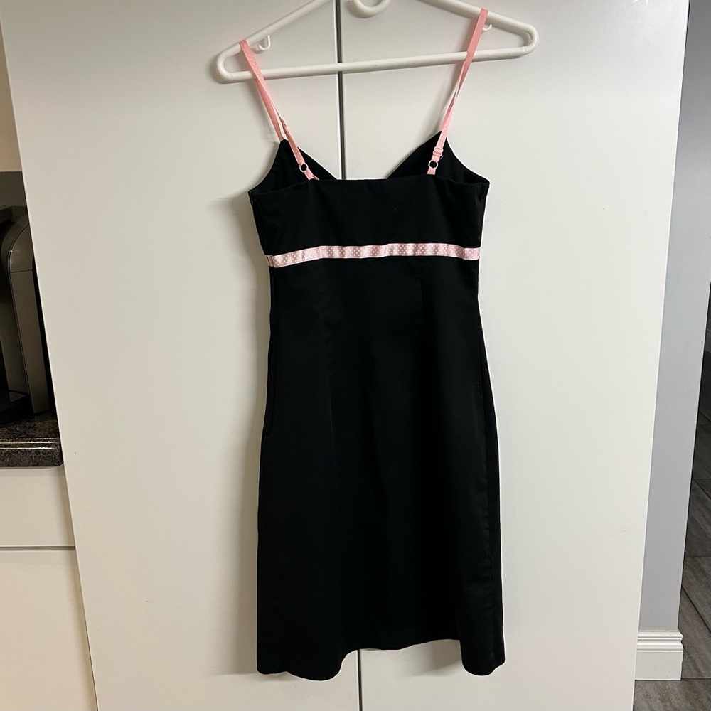 RW & CO mini  Black Dress with Pink Straps and Band Size 0 - Picture 2 of 5